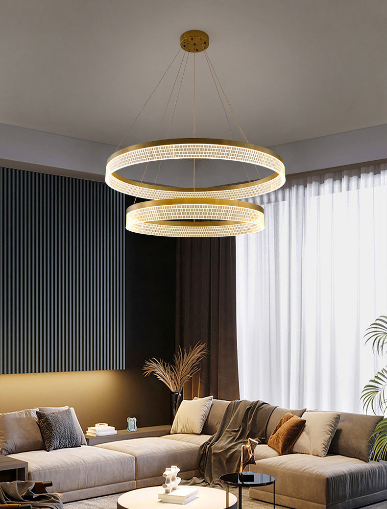 Lumières de lustre en cercle contemporain