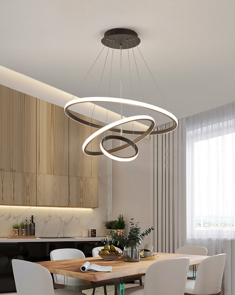 Semplicità ultra-moderna a led orbicolare lampada lampada a sospensione metallica luce a sospensione per ristorante