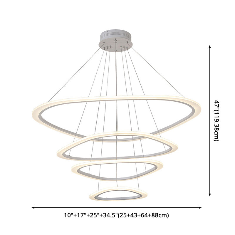 Postmodern Simplicity Triangle LED Chandelier Light Fixtures Acrylic Hanging Pendant Lights for Restaurant