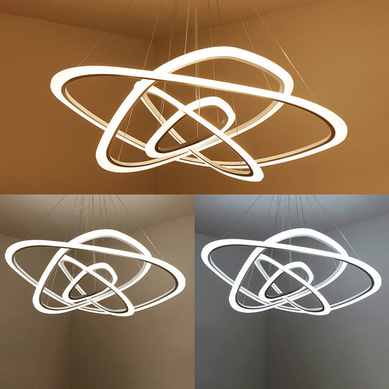 Postmodern Simplicity Triangle LED Chandelier Light Fixtures Acrylic Hanging Pendant Lights for Restaurant