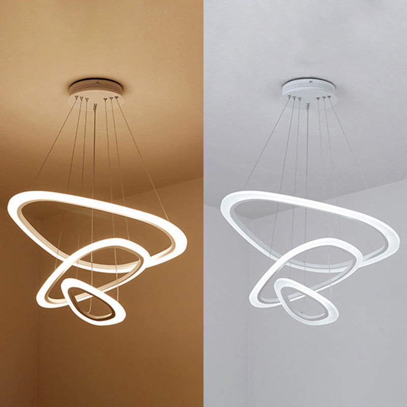 Postmodern Simplicity Triangle LED Chandelier Light Fixtures Acrylic Hanging Pendant Lights for Restaurant