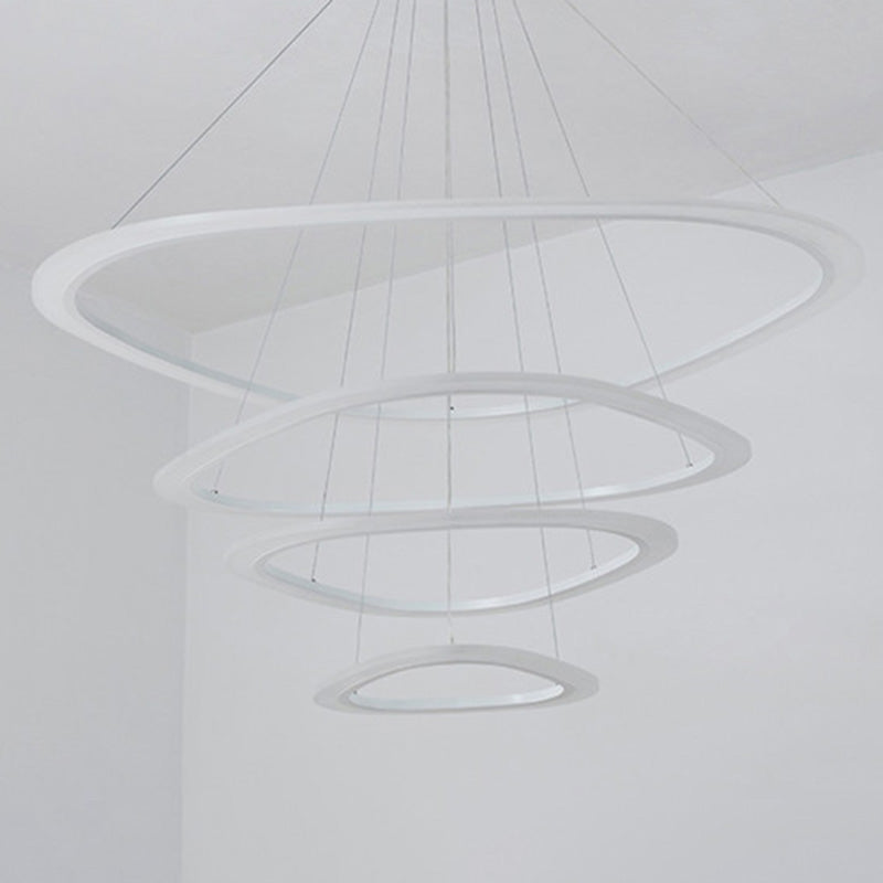 Postmodern Simplicity Triangle LED Chandelier Light Fixtures Acrylic Hanging Pendant Lights for Restaurant