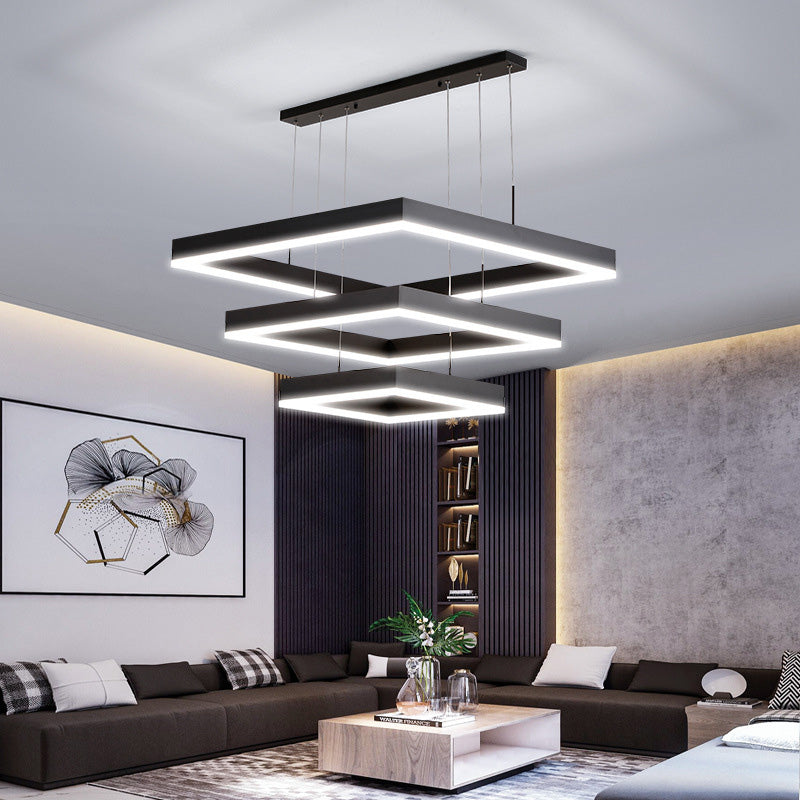 Simplicité postmoderne Sanared Chandelier Pendant Light Light Acrylique Suspension Pendante Pendre pour le salon