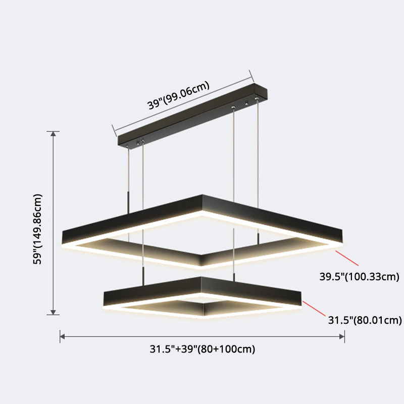 Simplicité postmoderne Sanared Chandelier Pendant Light Light Acrylique Suspension Pendante Pendre pour le salon