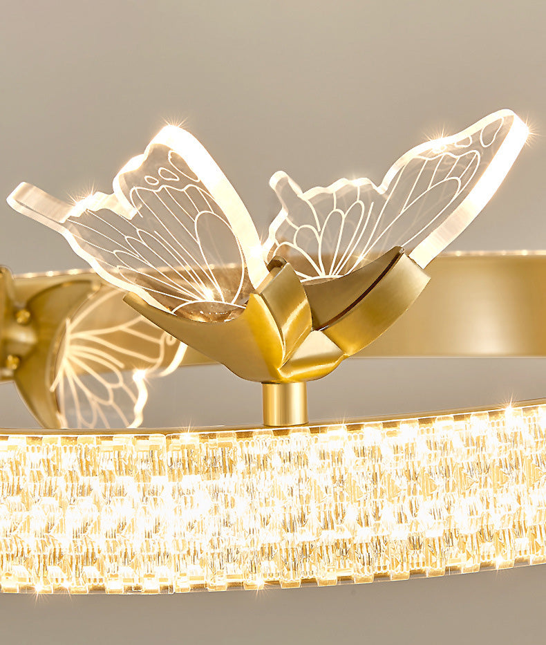 Ultra-modern Round Hanging Chandelier Acrylic Suspension Lighting with Hanging Cord for Living Room