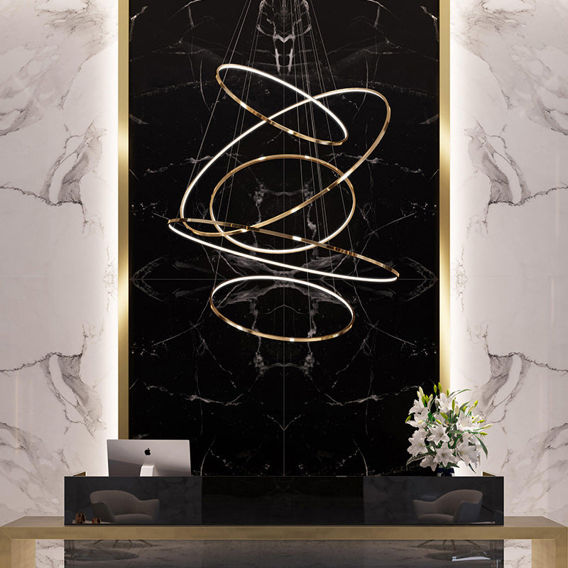 Moderne Ring Opgebroken verlichtingsarmatuur Metallic Pendant -verlichtingsarmaturen voor restaurant