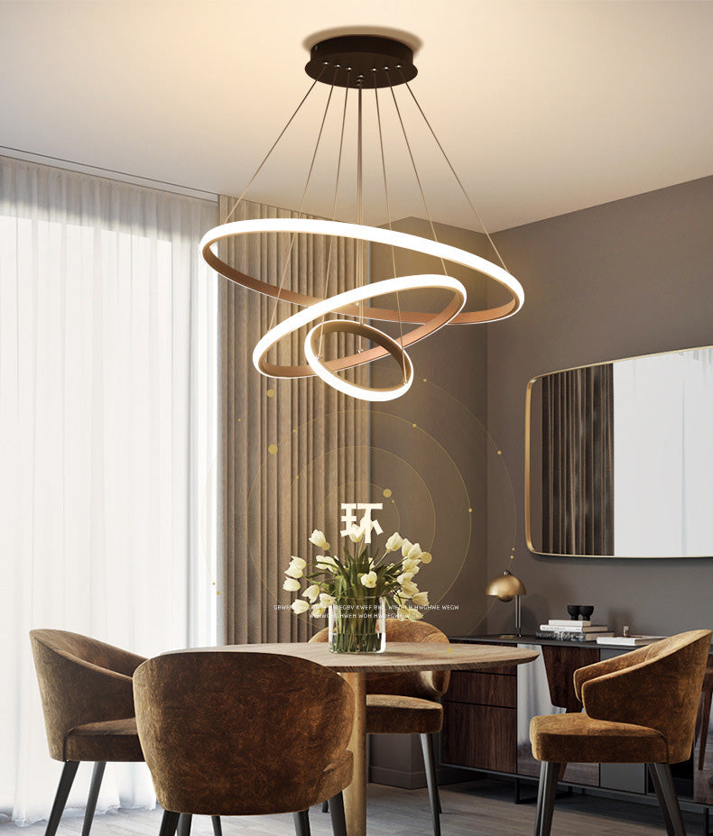 Contemporary Circle Pendant Light Fixture Aluminum Hanging Pendant Light for Living Room