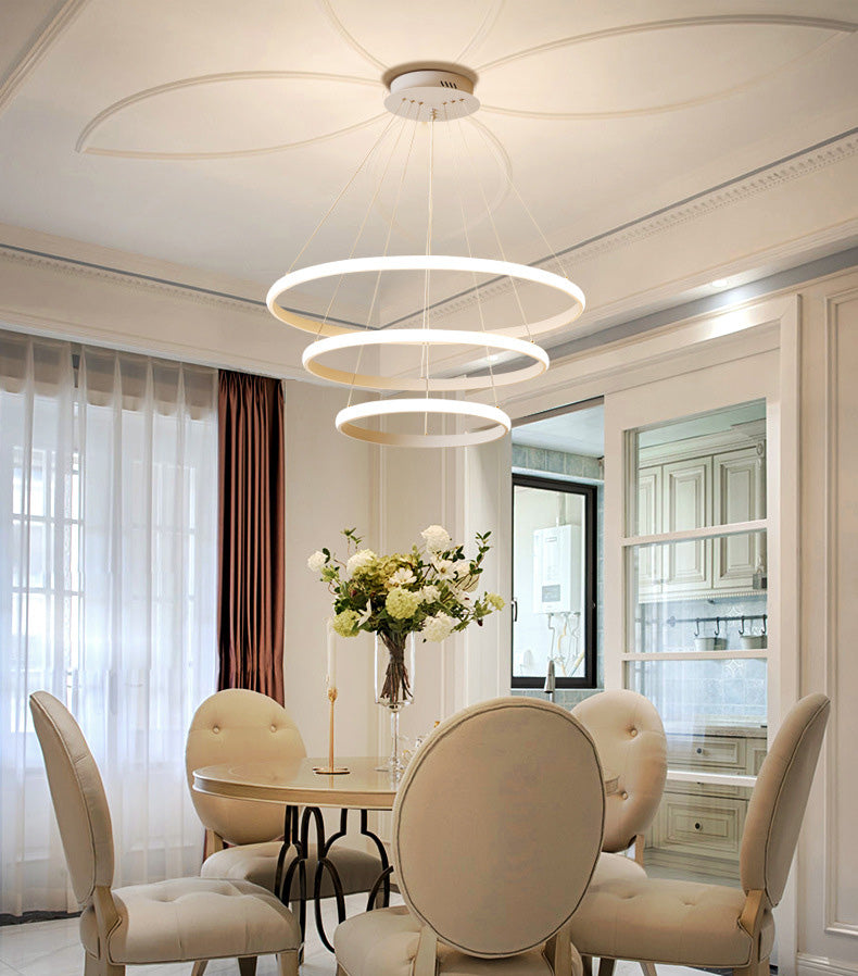 Contemporary Circle Pendant Light Fixture Aluminum Hanging Pendant Light for Living Room