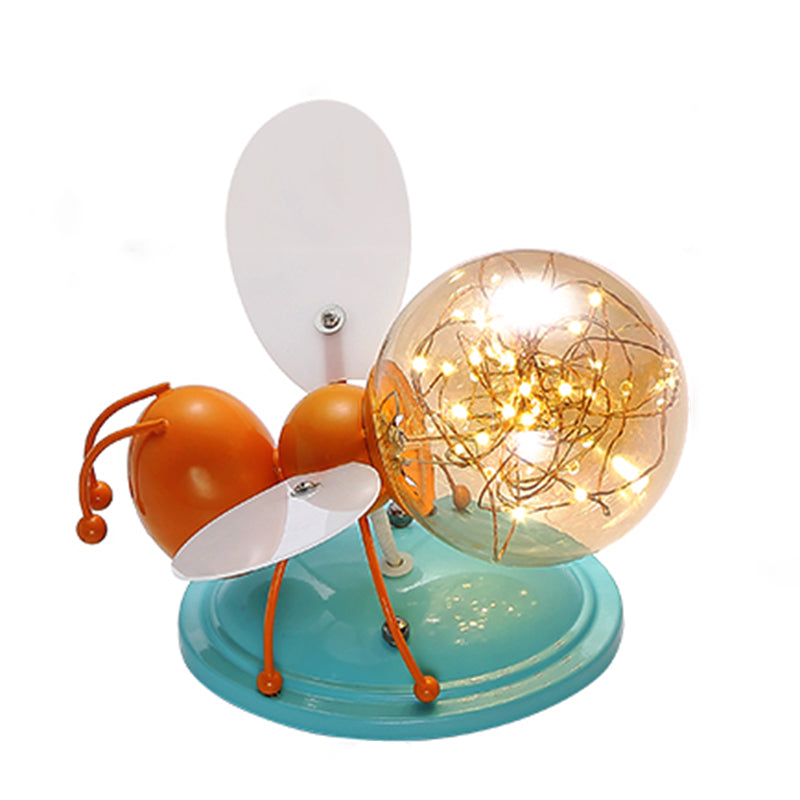 Creative Cartoon Style Bee Shaped Wall Sconce Glass 1 Light Sconces for Bedroom