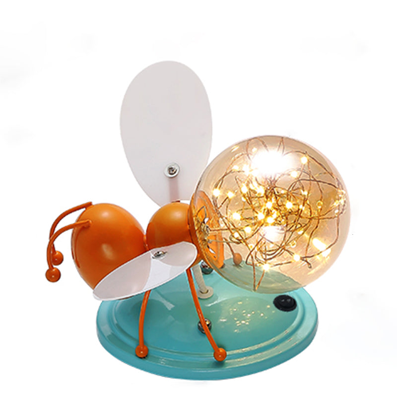 Creative Cartoon Style Bee Shaped Wall Sconce Glass 1 Light Sconces for Bedroom