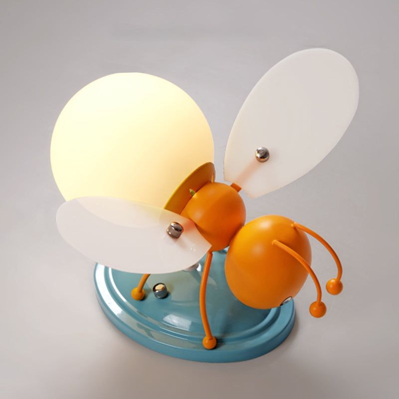 Creative Cartoon Style Bee Shaped Wall Sconce Glass 1 Light Sconces for Bedroom