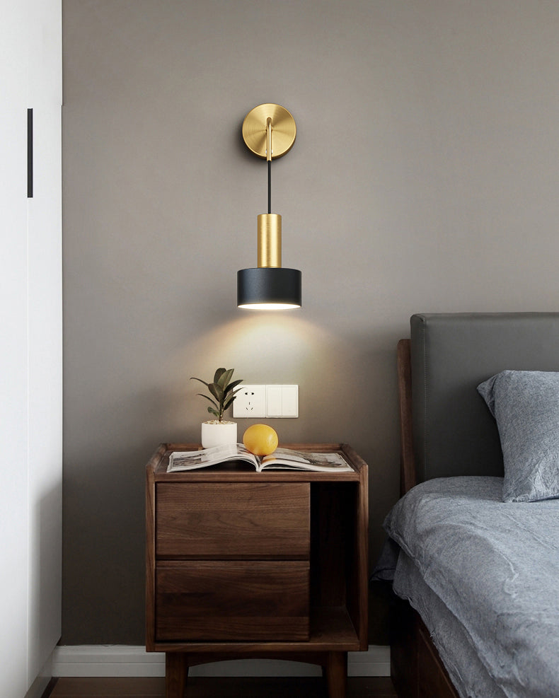 Adjustable Angle 1 Light Cylinderical Wall Sconce Nordic Luxury Style Metal Sconces