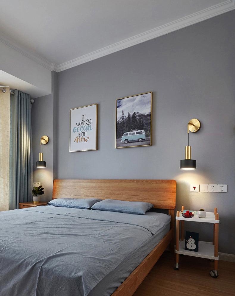 Adjustable Angle 1 Light Cylinderical Wall Sconce Nordic Luxury Style Metal Sconces