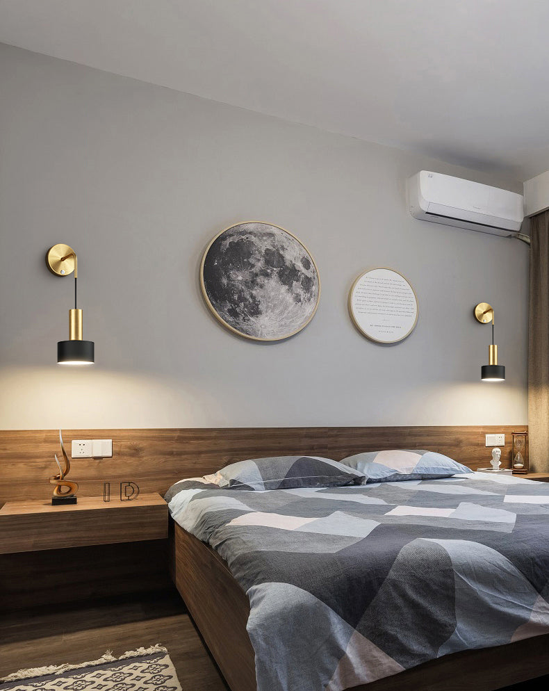 Adjustable Angle 1 Light Cylinderical Wall Sconce Nordic Luxury Style Metal Sconces