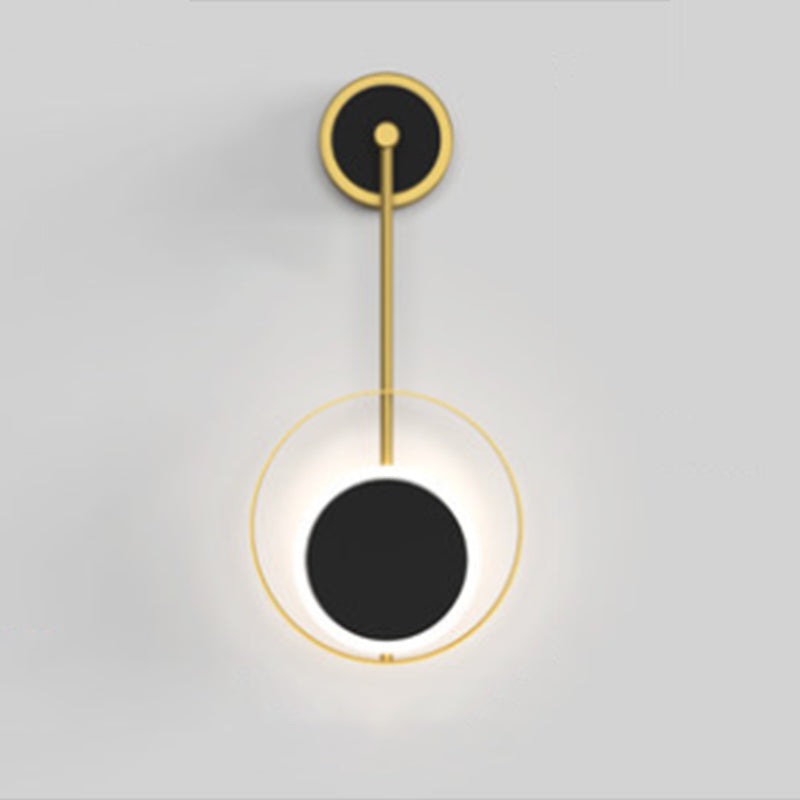 Adjustable Light 1 Light Circular Wall Sconce Nordic Luxury Style Metal Sconces