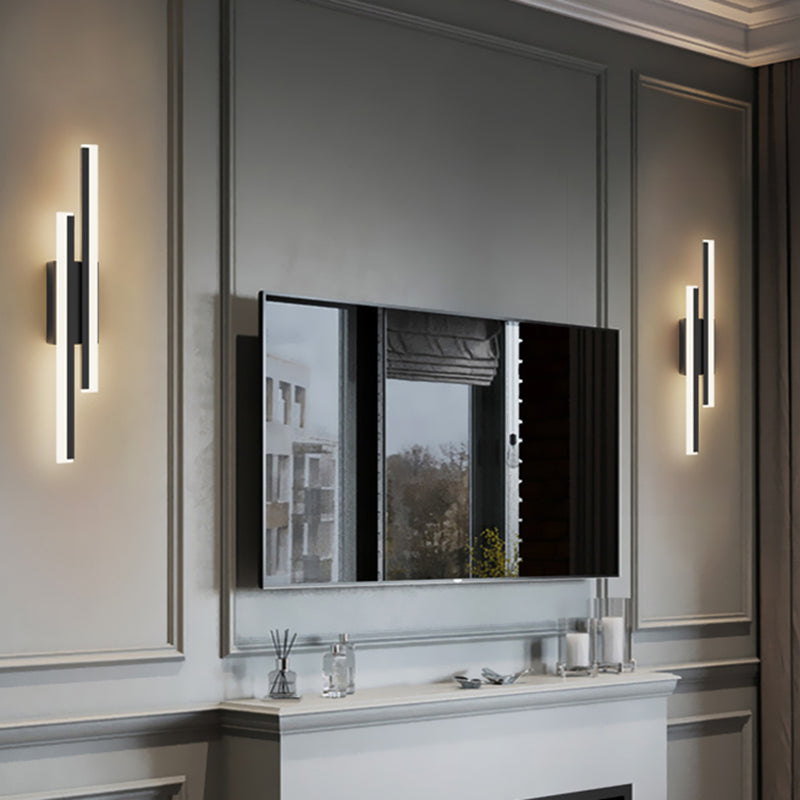 2-Lights Linear Wall Sconce Nordic Minimalist Style Aluminum Sconce Wall Light