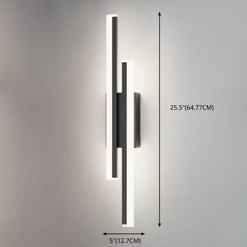 2-Lights Linear Wall Sconce Nordic Minimalist Style Aluminum Sconce Wall Light