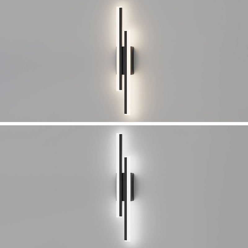 2-Lights Linear Wall Sconce Nordic Minimalist Style Aluminum Sconce Wall Light