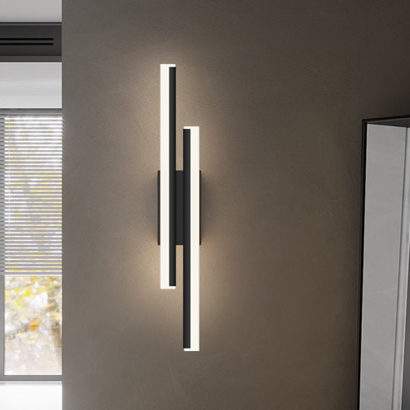 2-Lights Linear Wall Sconce Nordic Minimalist Style Aluminum Sconce Wall Light