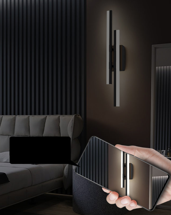 2-Lights Linear Wall Sconce Nordic Minimalist Style Aluminum Sconce Wall Light