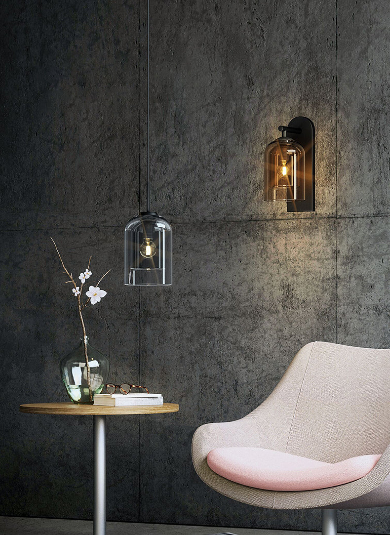 Schattierte Leuchten Wandleuchte nordisch minimalistische Glas 1 leichte Leuchten für das Wohnzimmer
