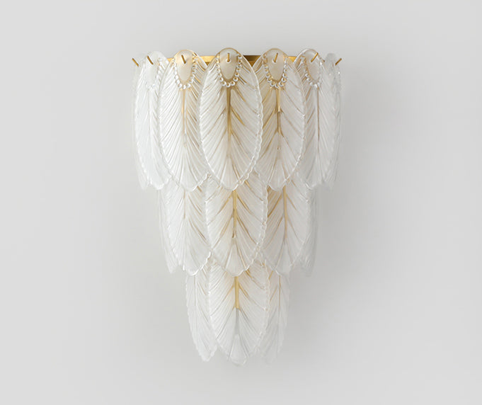 Modern Luxury Style Feather-shaped Wall Sconce Glass Sconces for Living Room