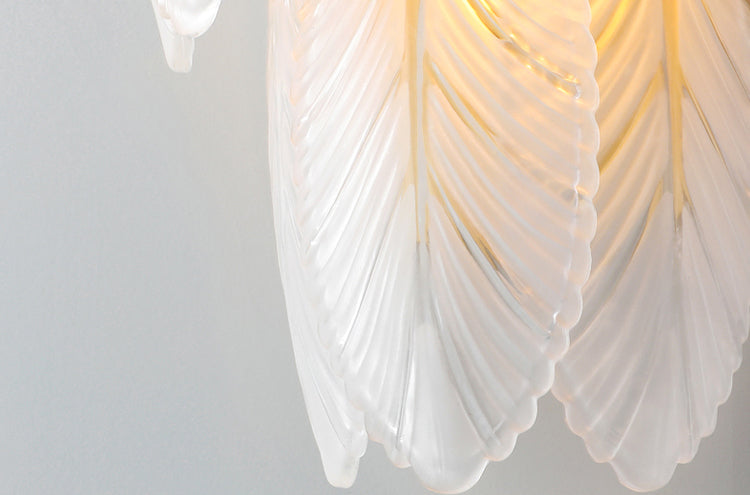 Modern Luxury Style Feather-shaped Wall Sconce Glass Sconces for Living Room