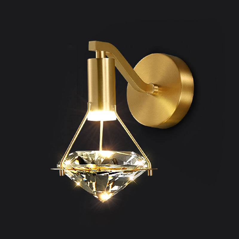 Diamond Sconce Wall Light  Modern Luxury Style Crystal 1 Light Sconces