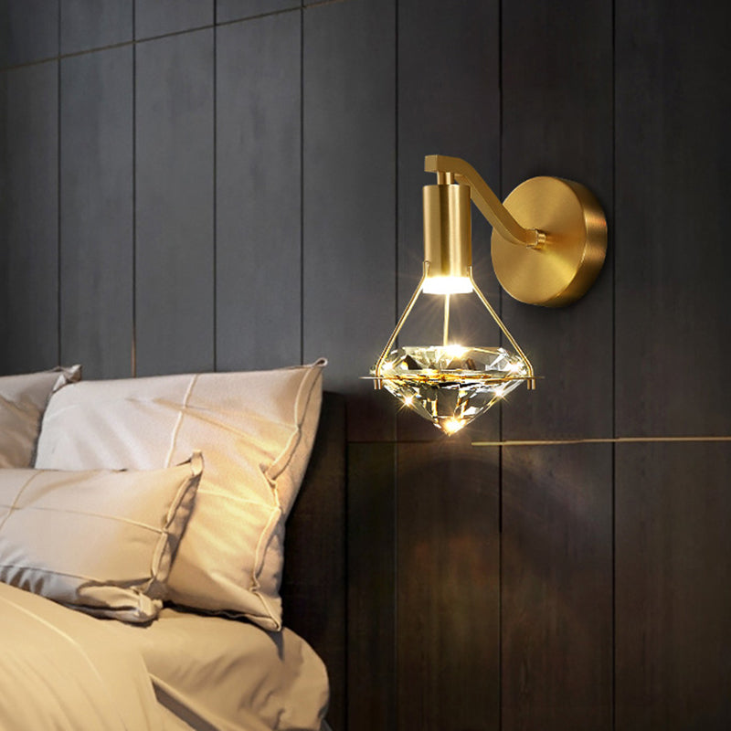 Diamond Sconce Wall Light  Modern Luxury Style Crystal 1 Light Sconces