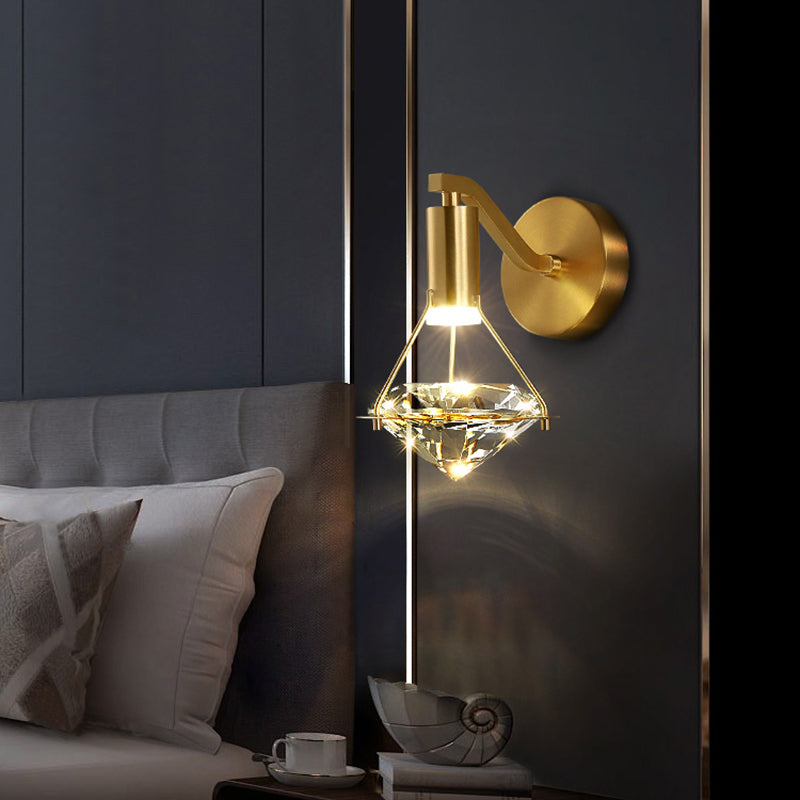 Diamond Sconce Wall Light  Modern Luxury Style Crystal 1 Light Sconces