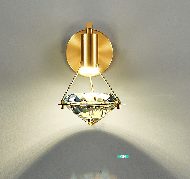 Diamond Sconce Wall Light  Modern Luxury Style Crystal 1 Light Sconces