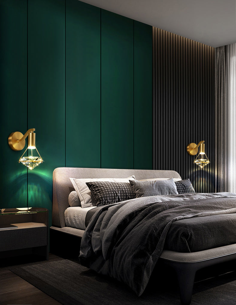 Diamond Sconce Wall Light  Modern Luxury Style Crystal 1 Light Sconces