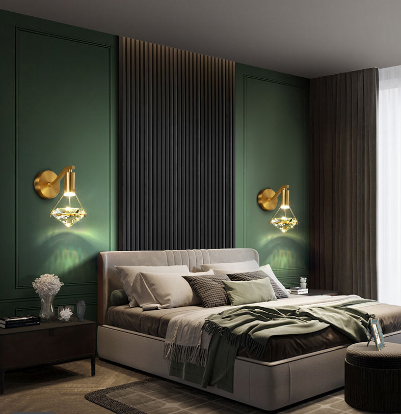 Diamond Sconce Wall Light  Modern Luxury Style Crystal 1 Light Sconces