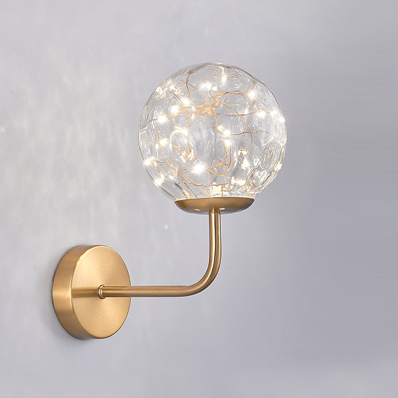 Globe Wall Sconce Gypsophila Style Glass Sconce Wall Light for Bedroom