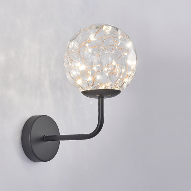 Globe Wall Sconce Gypsophila Style Glass Sconce Wall Light for Bedroom