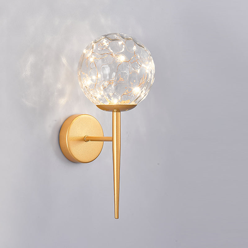 Globe Wall Sconce Gypsophila Style Glass Sconce Wall Light for Bedroom