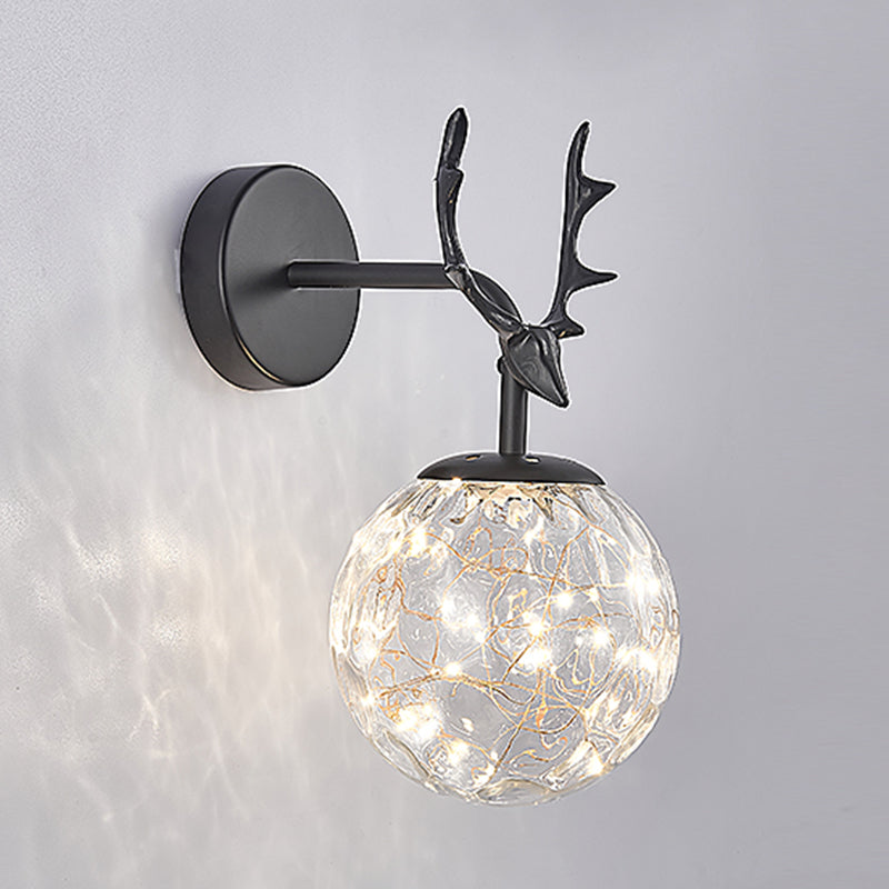 Globe Wall Sconce Gypsophila Style Glass Sconce Wall Light for Bedroom