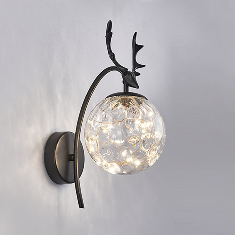 Globe Wall Sconce Gypsophila Style Glass Sconce Wall Light for Bedroom