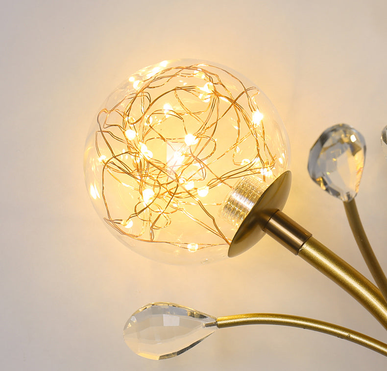 Apliques de pared de pared de doble flores de estilo creativo de metal 2 luces de metal 2 luces