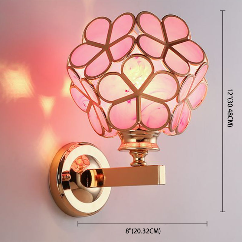 Petal-shaped Sconce Wall Light Modern Luxury Style Crystal 1 Light Sconces