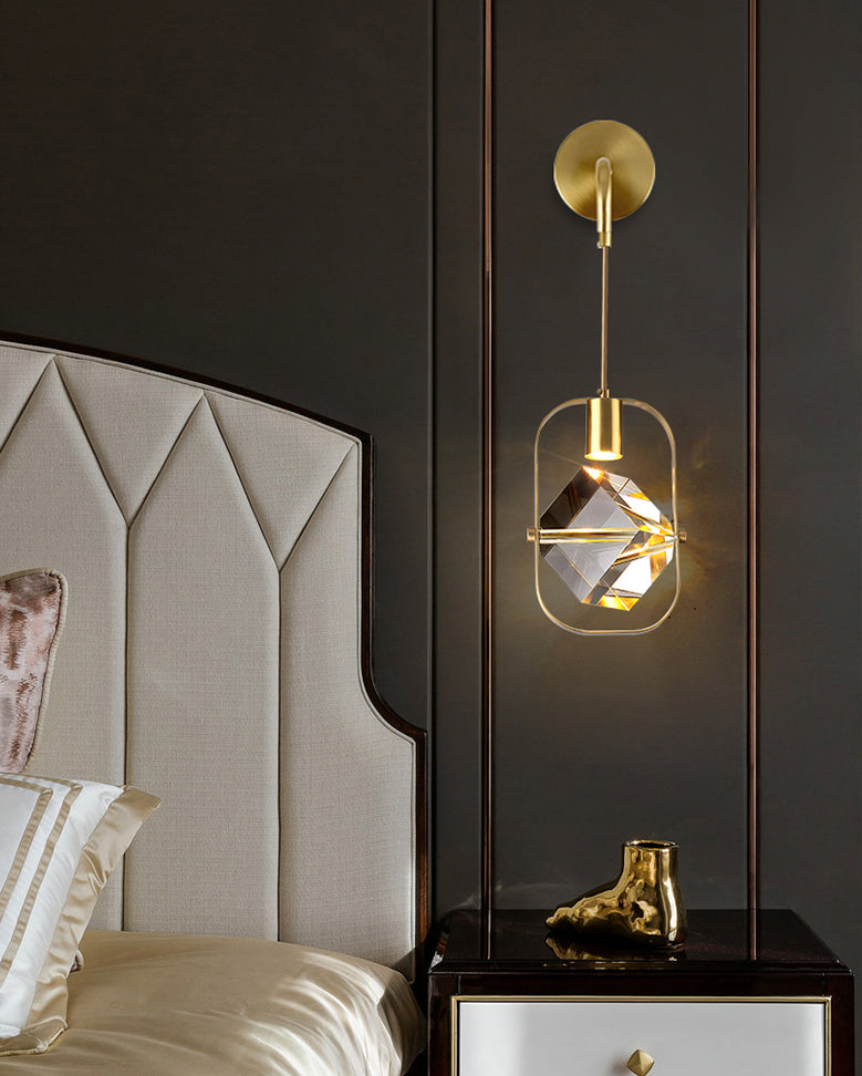 Leichter extravaganter Stil rechteckiger Wandleuchterkristall 1 Leichte Leuchten