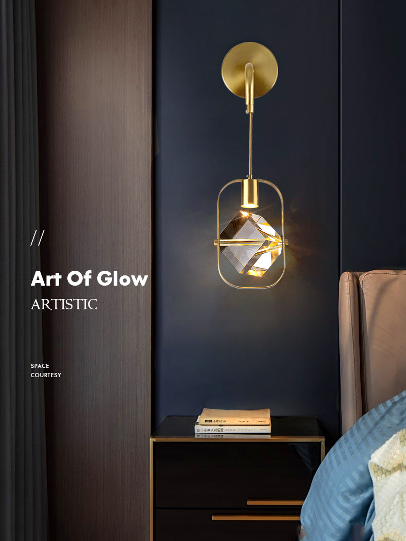 Leichter extravaganter Stil rechteckiger Wandleuchterkristall 1 Leichte Leuchten