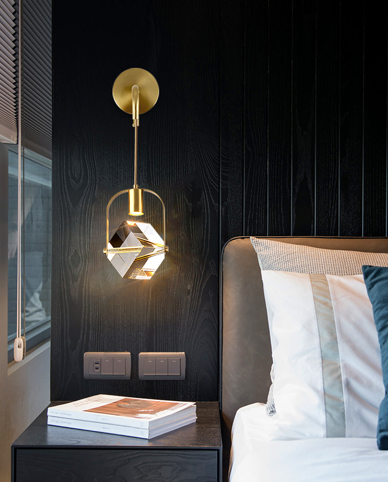 Leichter extravaganter Stil rechteckiger Wandleuchterkristall 1 Leichte Leuchten