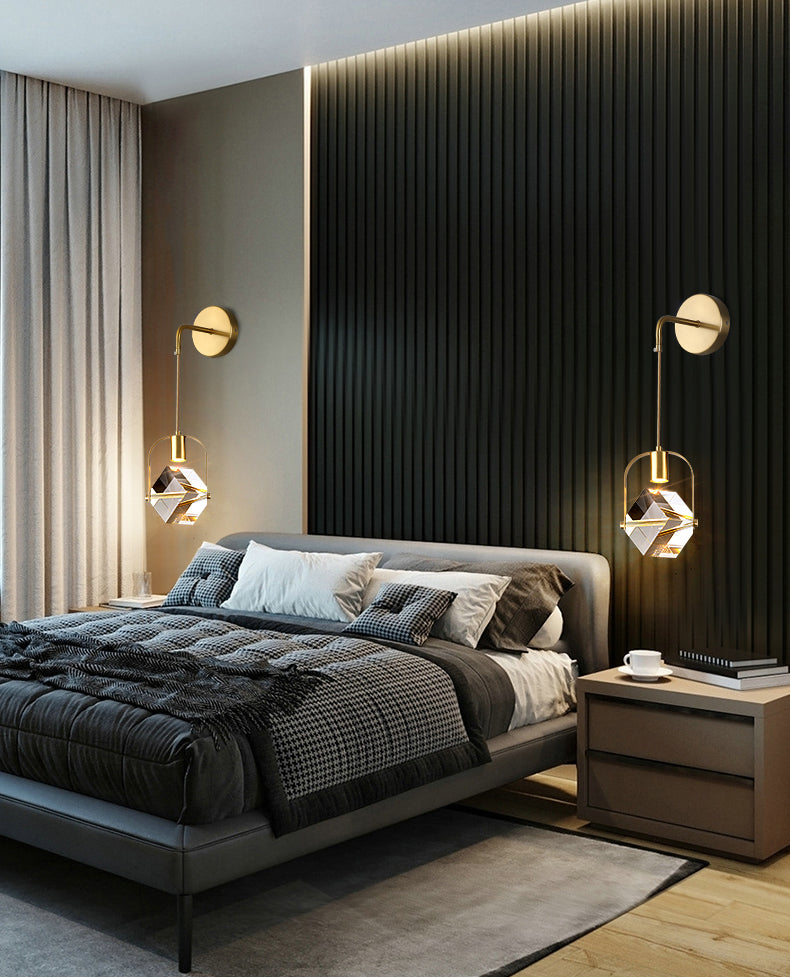 Leichter extravaganter Stil rechteckiger Wandleuchterkristall 1 Leichte Leuchten