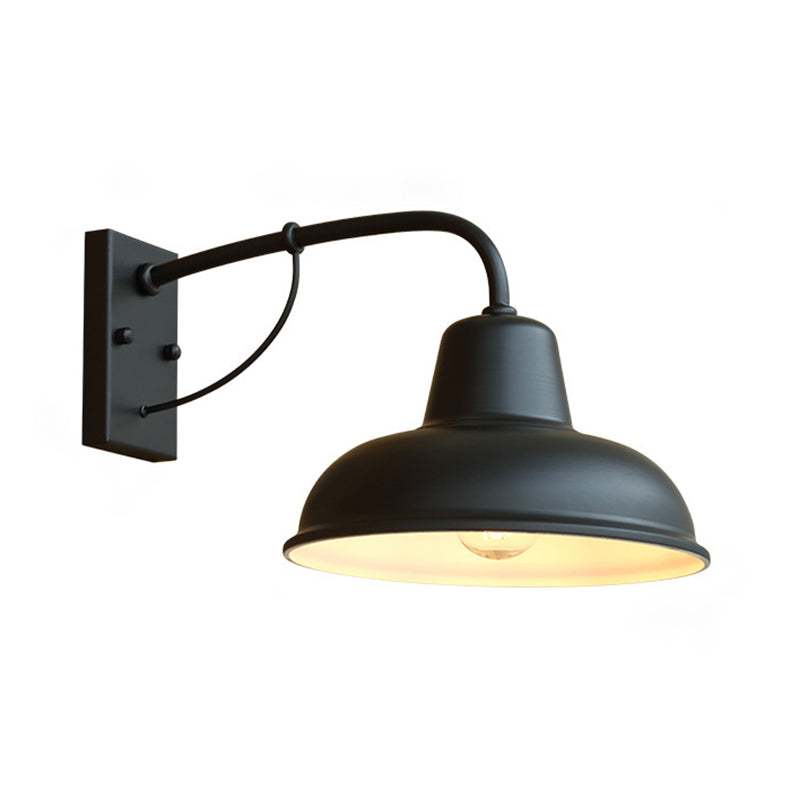 American Retro Industrial Style Saucer Wall Sconce Metal 1 Light Sconces