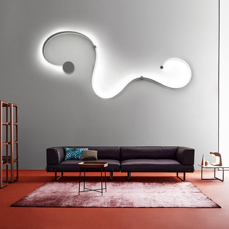 Curve Sconce Light Fixture Modern Minimalist Style Acrylic 1 Light Sconces