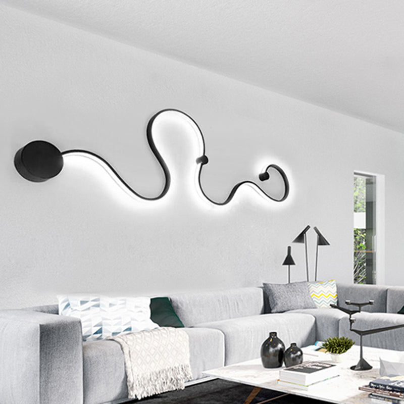 Curve Sconce Light Fixture Modern Minimalist Style Acrylic 1 Light Sconces