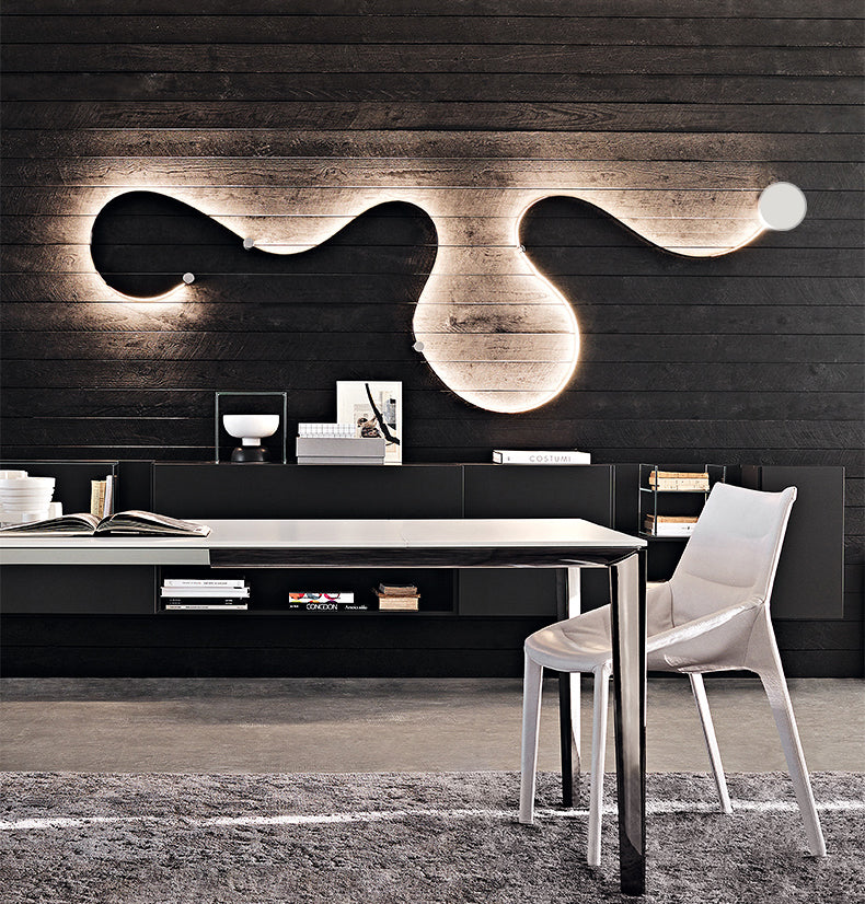 Curve Sconce Light Fixture Modern Minimalist Style Acrylic 1 Light Sconces