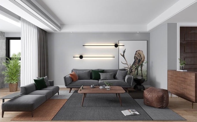 Adjustable Brightness 1 Light Linear Sconce Light Fixture Modern Minimalist Style Aluminum Sconces