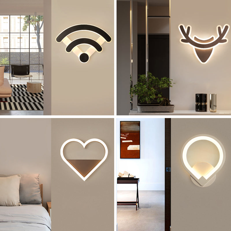 Oval Sconce Light Fixture Creative Minimalist Style Acrylic 1 Light Sconces